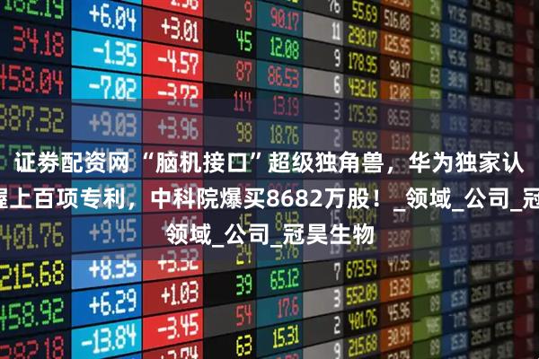 证劵配资网 “脑机接口”超级独角兽，华为独家认证+手握上百项专利，中科院爆买8682万股！_领域_公司_冠昊生物
